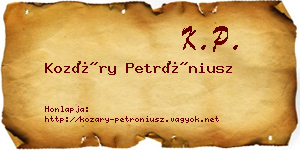 Kozáry Petróniusz névjegykártya